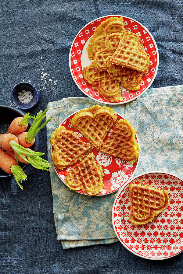 Carrot And Cheese Waffles Photograph by Meike Bergmann