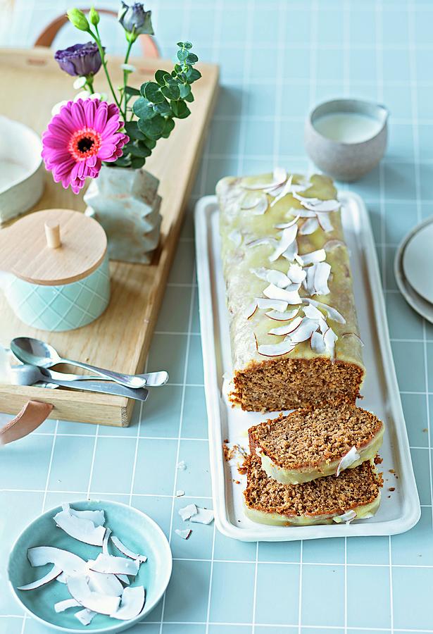 Carrot And Pear Cake With Coconut lactose-free, Sugar-free Photograph by Jalag / Wolfgang Schardt