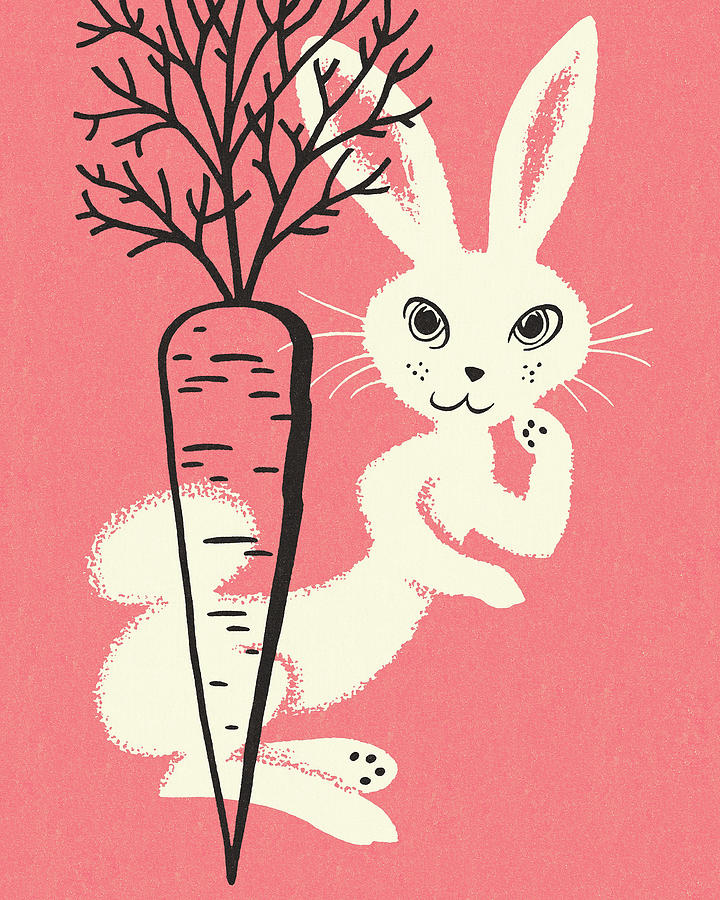 Carrot Drawing - Carrot and Rabbit by CSA Images