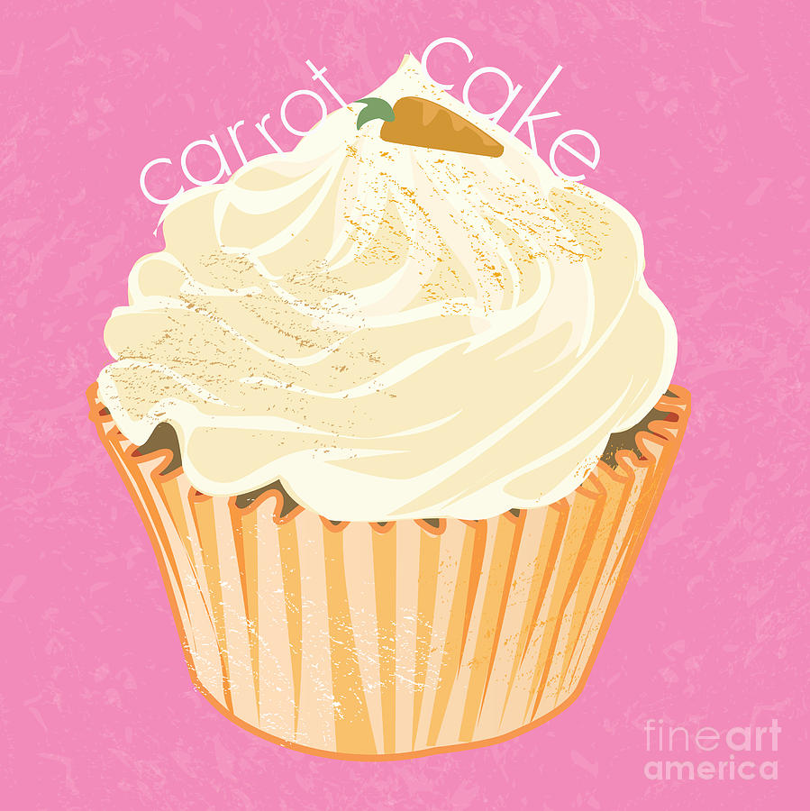 Carrot Digital Art - Carrot cake Cupcake by Nancy Moniz Charalambous