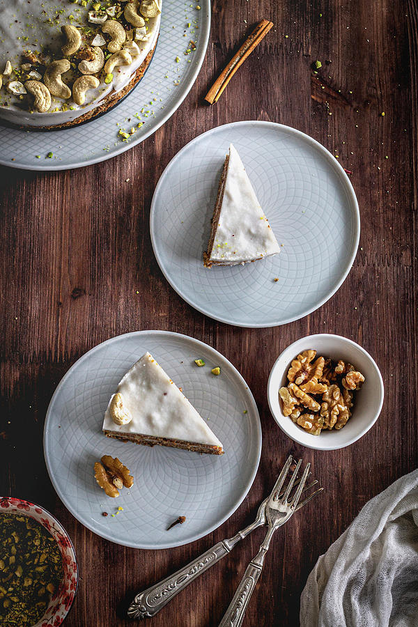Carrot Cake With White Icing Photograph by Daniela Lambova