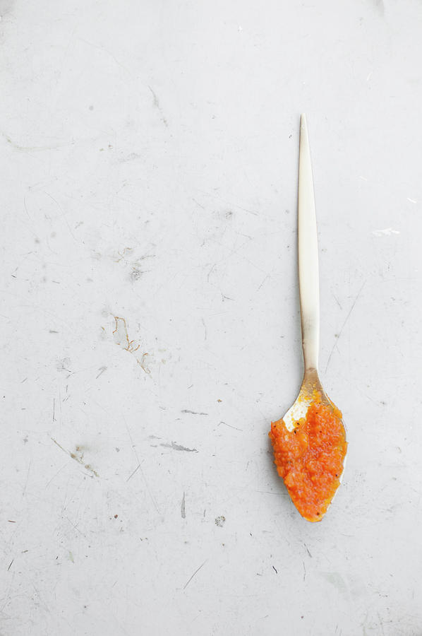 Carrot Habanero Sauce On A Spoon Photograph by Kachel Katarzyna