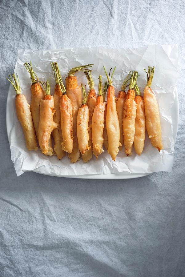 Carrots In Beer Batter vegan Photograph by Kati Neudert