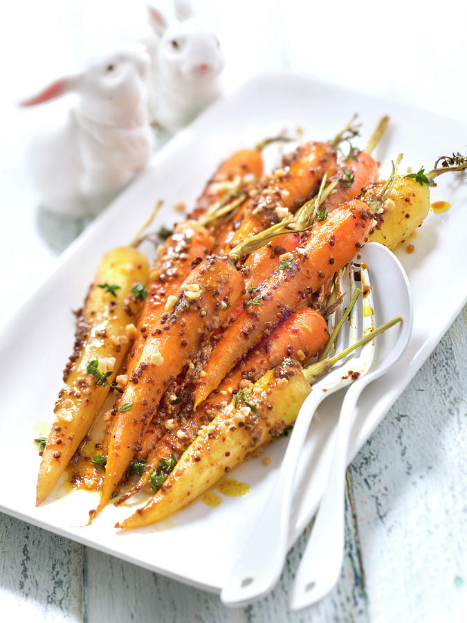 Carrots Roasted With Maple Syrup,seedy Mustard And Thyme Photograph by Studio