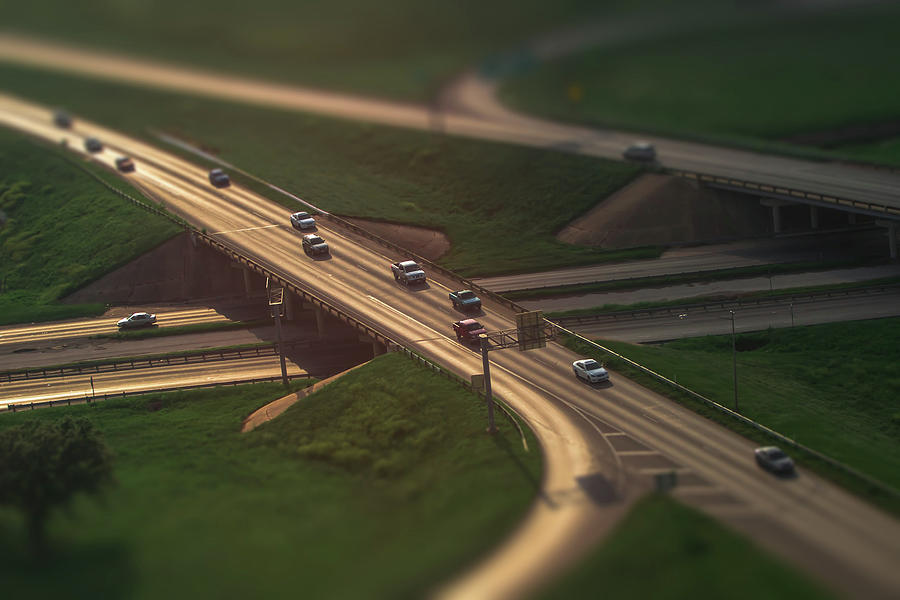 Cars And Trucks On Highway From Above Photograph by Lotus Carroll