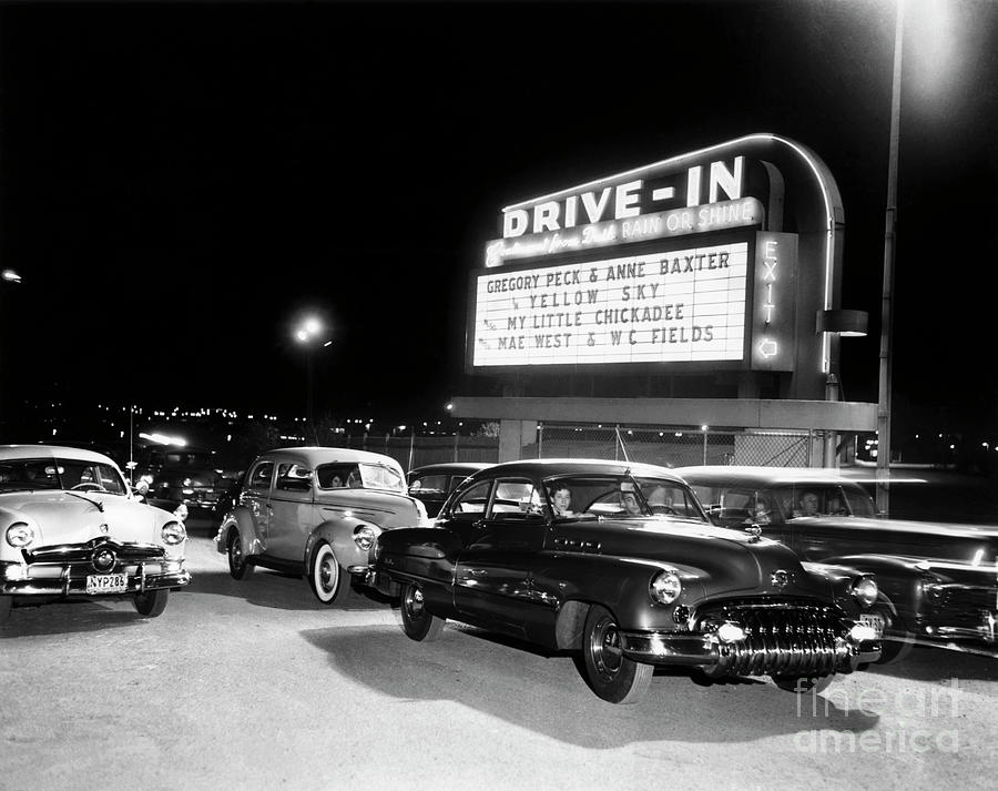 Cars At A Drive-in Theater Photograph by Bettmann