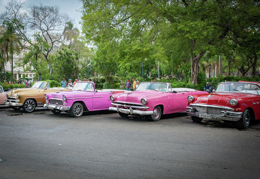 Cars for Hire, Havana Photograph by Mark Duehmig