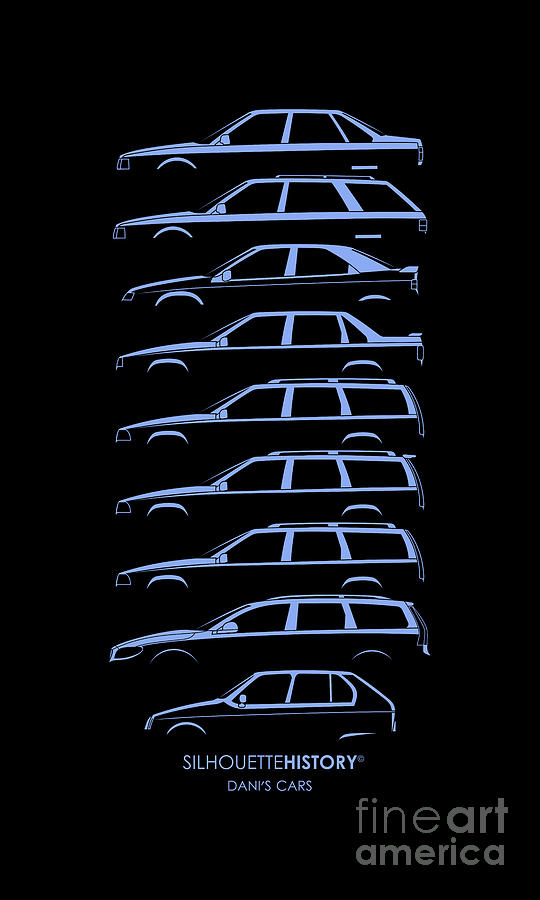 Cars Of Dani SilhouetteHistory Digital Art by Gabor Vida