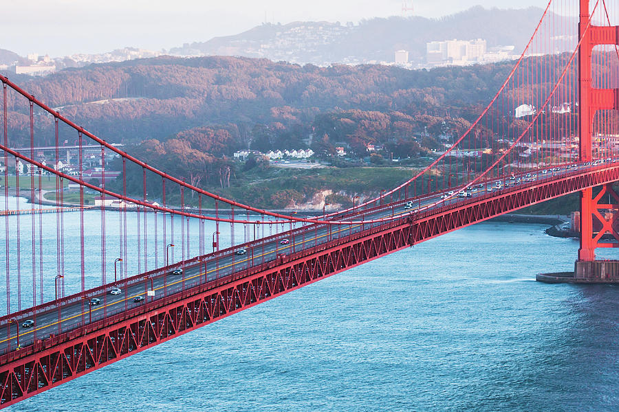 Cars on Golden Gate Bridge Photograph by Erich Krummer - Fine Art America