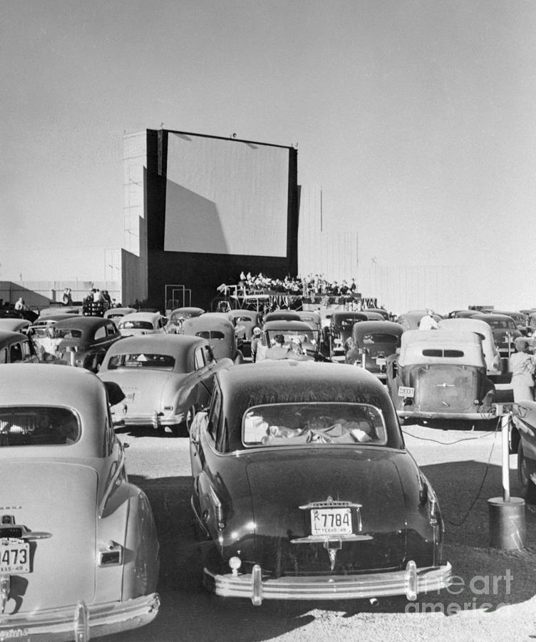 Cars Parked At Drive-in Theater Photograph by Bettmann