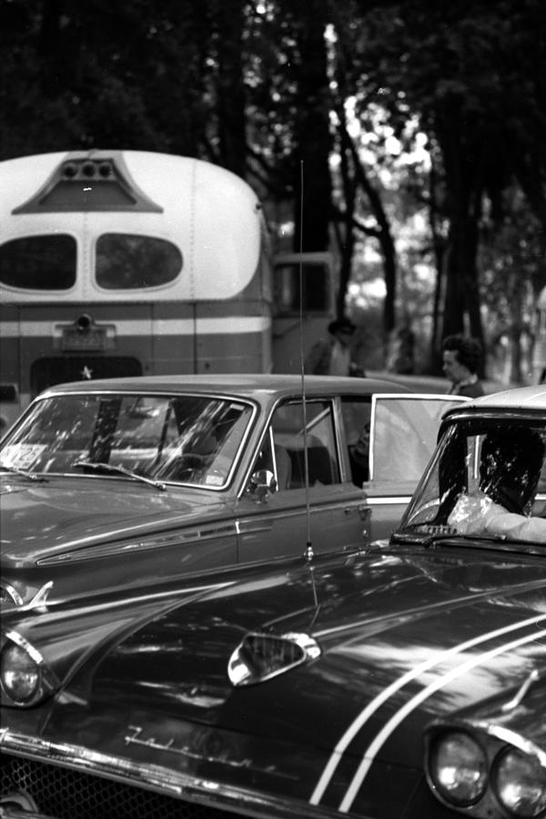 Black And White Photograph - Cars Parked On The Set Of Viva Maria by Don Ornitz