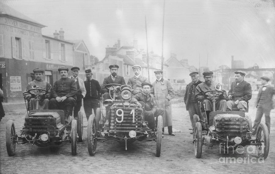 Cars Participating In Paris Rouen Race Photograph by Bettmann