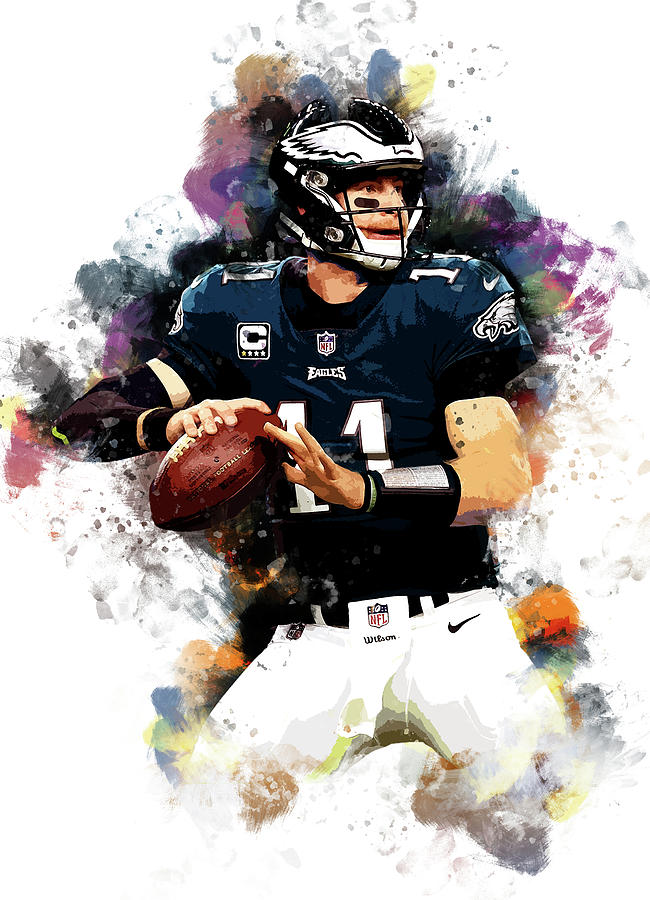 Carson Wentz Philadelphia Eagles Nfl Digital Art by Afrio Adistira