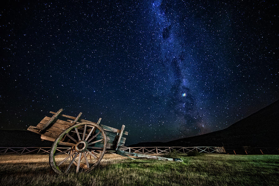 Cart And The Milky Way From Torres Del Paine Photograph by Sebastian Kennerknecht