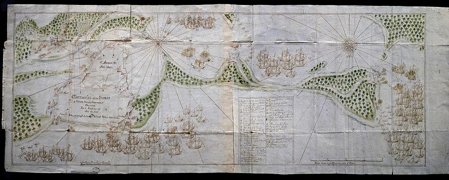 Cartagena De Indias-1697-panama M Y P 117. Drawing by Vallejo - Cartagena De Indias-1697-panama M Y P 117. Drawing by Vallejo -