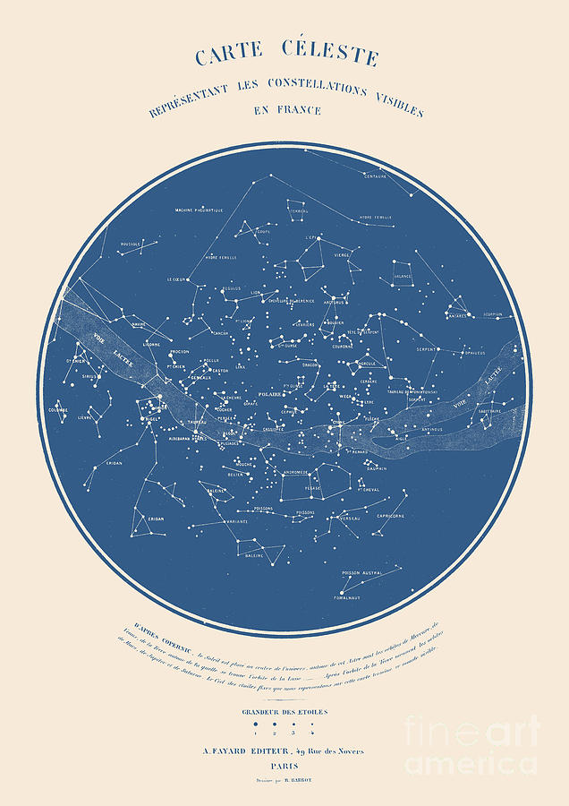 Map Painting - Carte Celeste - Aster Edition, 2022 by Florent Bodart