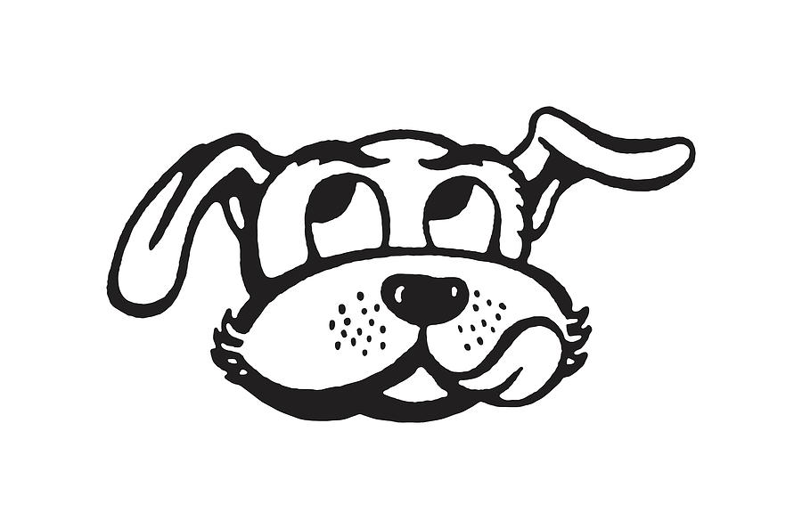 Cartoon Dog Licking Lips Drawing by CSA Images