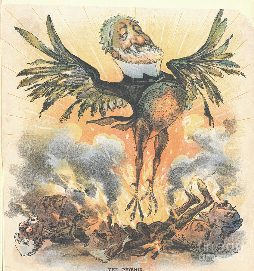 Grover Cleveland Photograph - Cartoon Of Political Creature by Bettmann