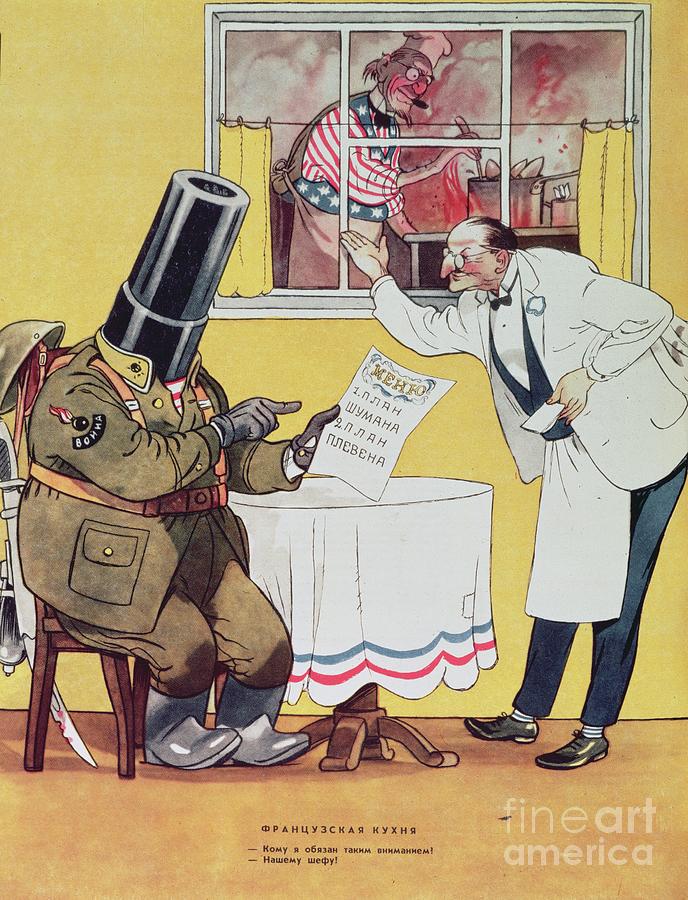 Cartoon Relating To The Cold War, 1951 Drawing by Russian School - Fine Art  America