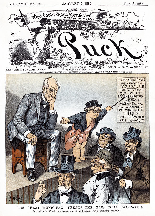 Cartoon: Taxes, 1886 Drawing by Frederick Burr Opper