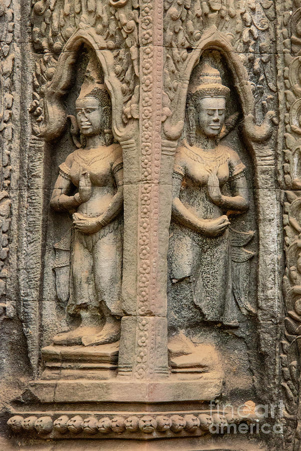 Carved Asparas at Ta Prohm Temple Photograph by Bob Phillips