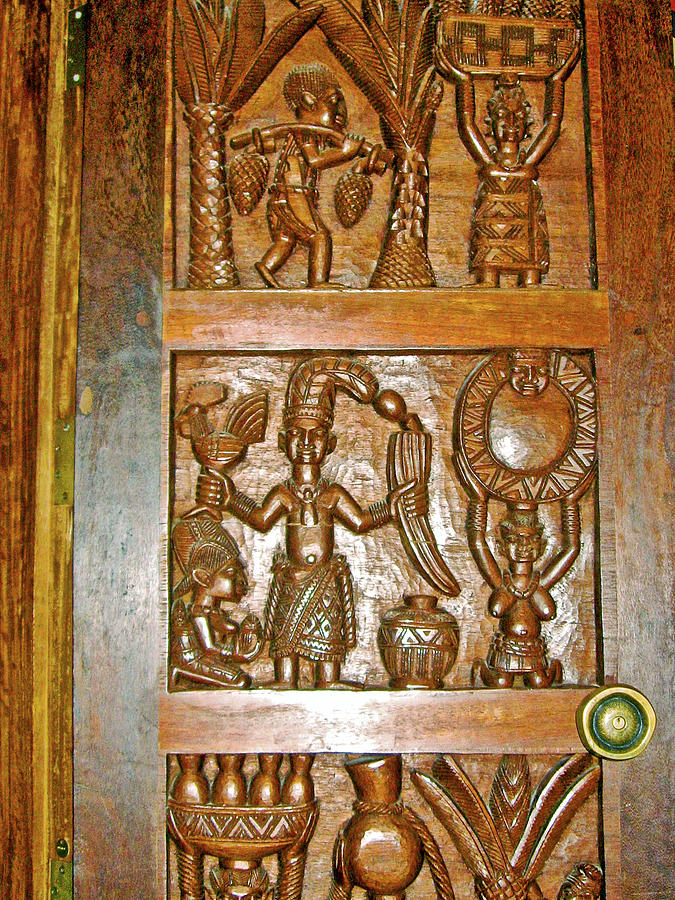 Carved Door Of Africa Room In John F Kennedy Center For The Performing Arts Washington Dc