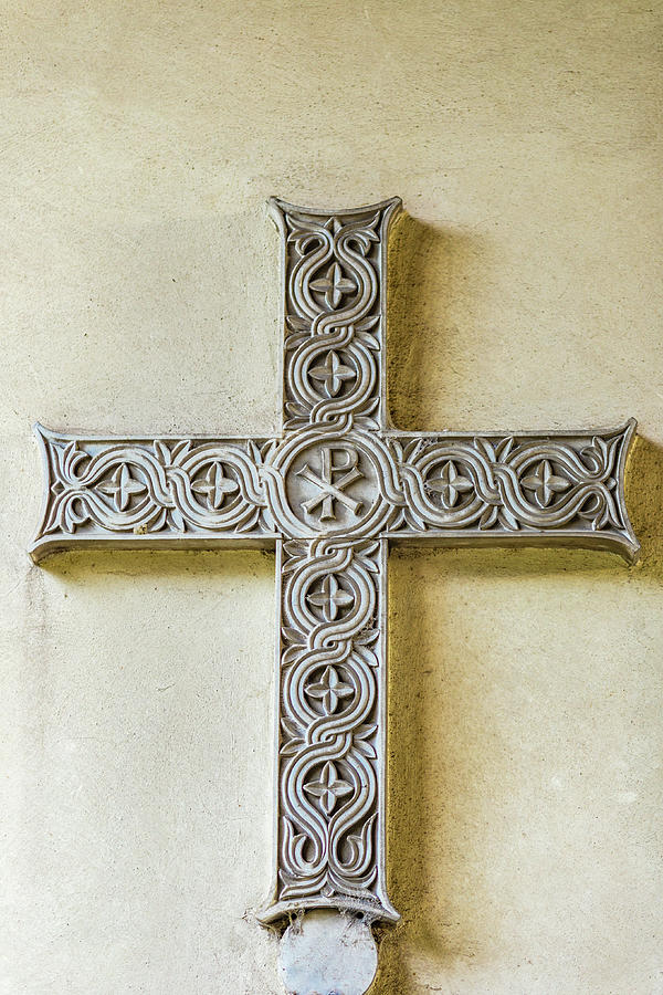 carved marble Cross Photograph by Vivida Photo PC