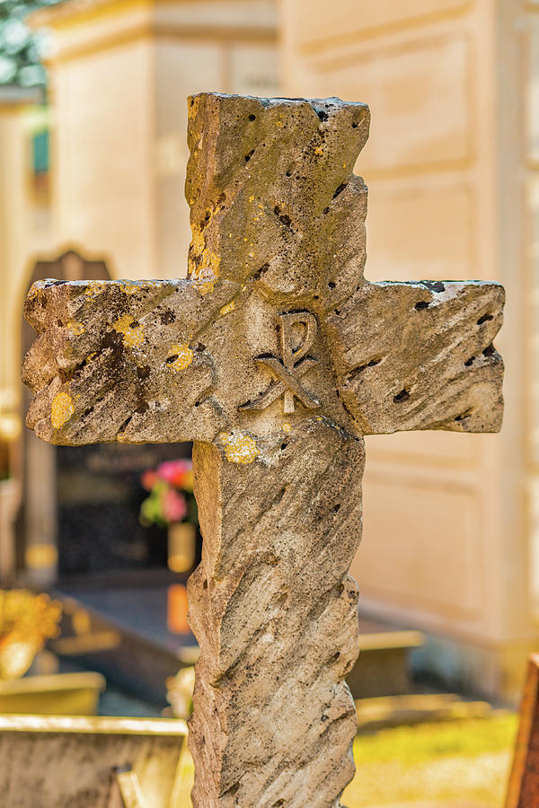 carved stone Cross Photograph by Vivida Photo PC