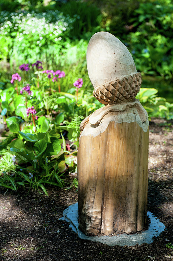 Carved Wooden Acorn Sculpture Photograph by Helen Jackson