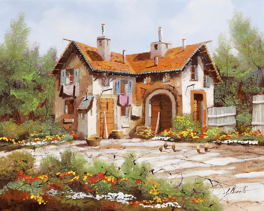 Country House Painting - Casa Ad Angolo by Guido Borelli