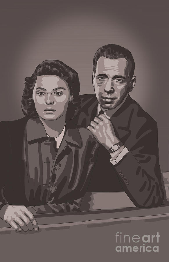 Humphrey Bogart Painting - Casablanca, 2021 by Claire Huntley