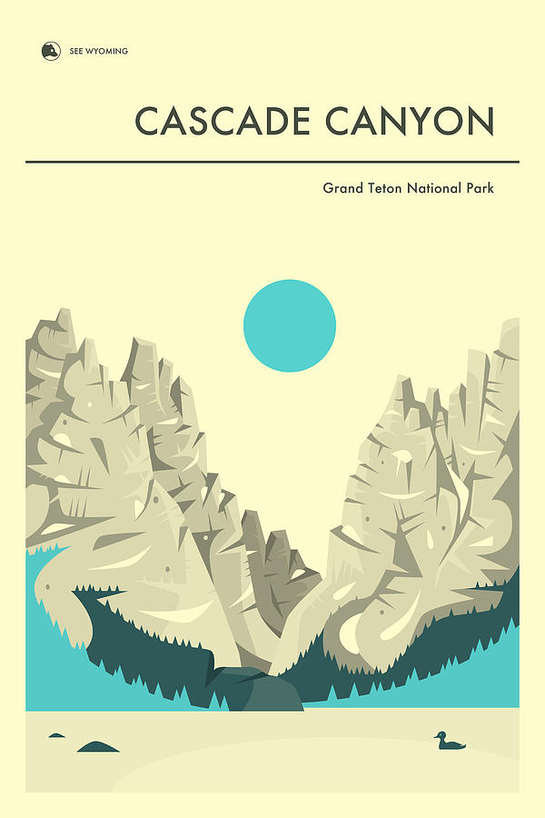 Grand Teton National Park Digital Art - Grand Teton National Park Travel Poster #1 by Jazzberry Blue