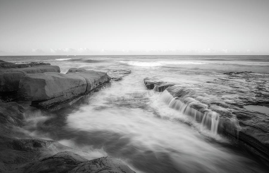 Black And White Photograph - Cascade In Monochrome by Joseph S Giacalone
