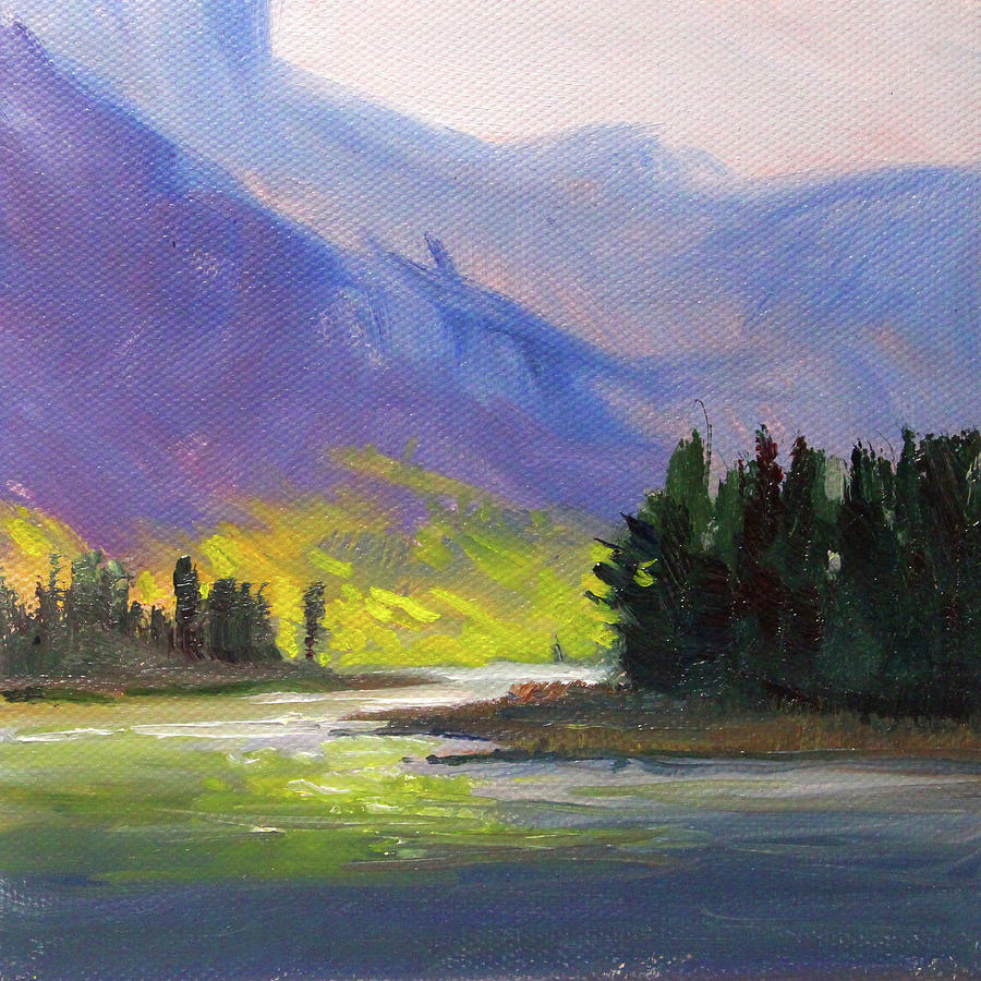 Cascade Light Landscape Painting by Nancy Merkle - Pixels