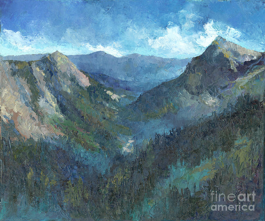 Cascade Range Painting by Peggy Wilson