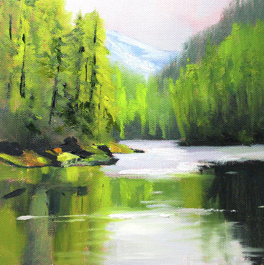 Cascade River Painting by Nancy Merkle