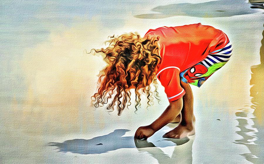Cascading Curls On The Beach by Alice Gipson Cascading Curls On The Beach by Alice Gipson
