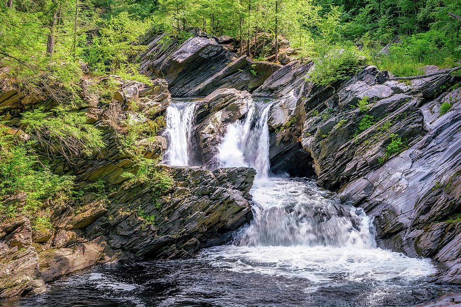 Nature Photograph - Cascading Falls in Vermont by Mike Whalen