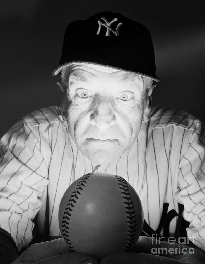 Casey Stengel Reading The Yankees Photograph by Bettmann