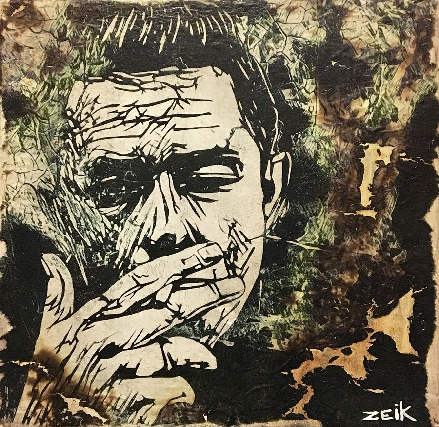 Cash Noir - Burned And Beaten series Painting by Bobby Zeik