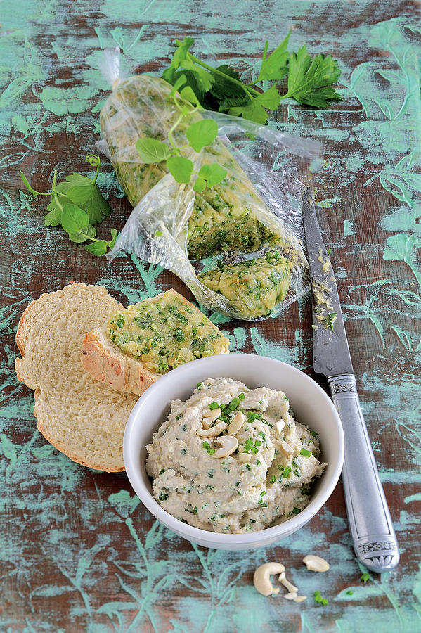 Cashew Nut And Tofu Spread, Almond And Herb Spread Photograph by Tre Torri