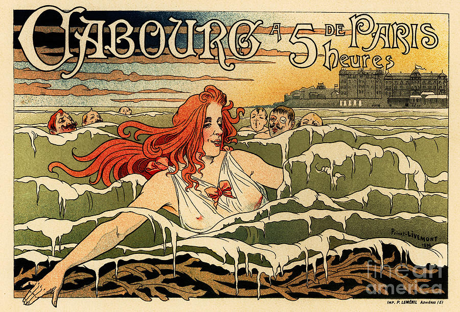 Casino De Cabourg Poster, 1896. Artist Drawing by Heritage Images