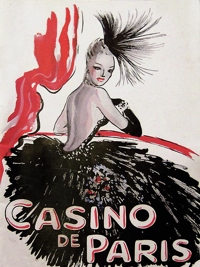 Ile-de-france  - Casino De Paris Red And Black by Vintage Apple Collection