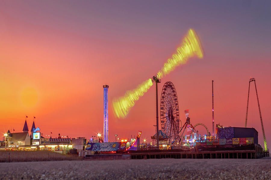 Casino Pier Seaside Heights Sunset Photograph by Susan Candelario