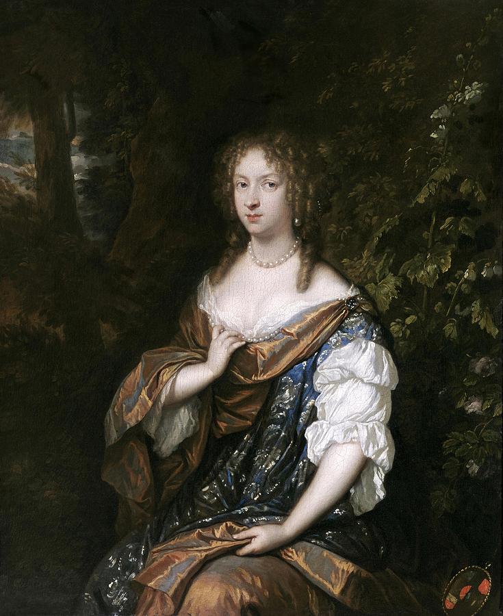 Caspar Netscher / Portrait of Alida de Lange, Wife of Johan Rammelman, ca. 1679, Dutch School. Painting by Caspar Netscher -1639-1684-