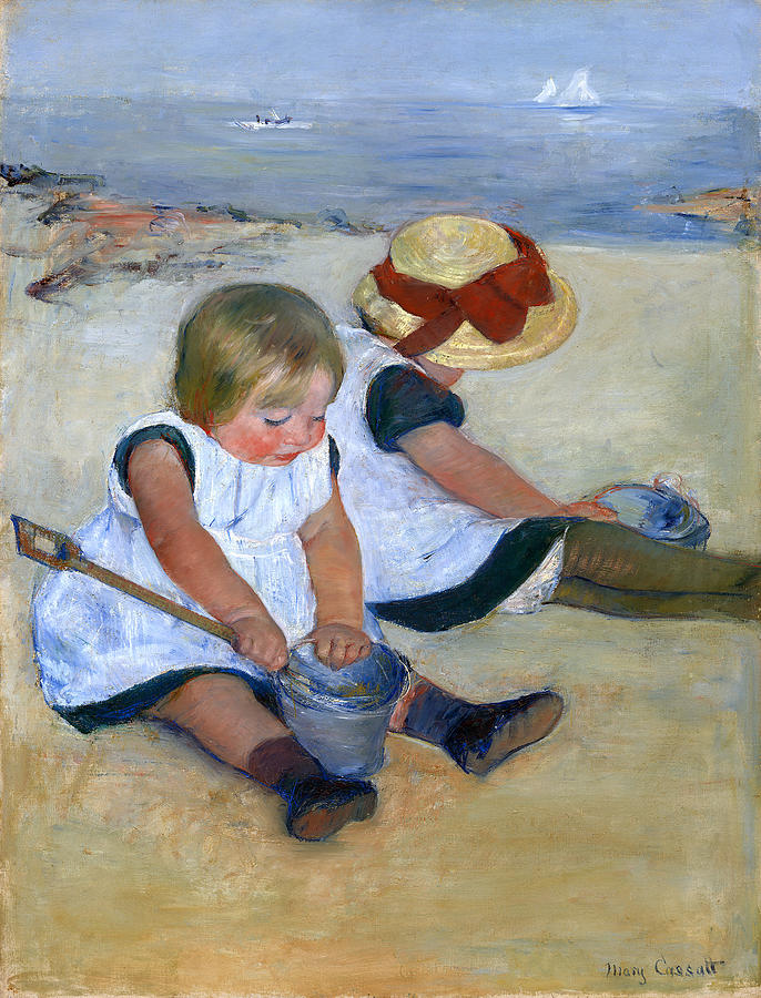 Children Playing on the Beach, 1884 Painting by Mary Cassatt