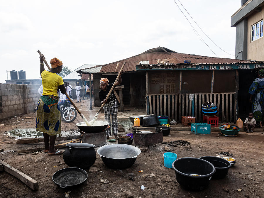Cassava Preparation In The Kingdom Of Oyo, Nigeria Photograph by Elena Molina