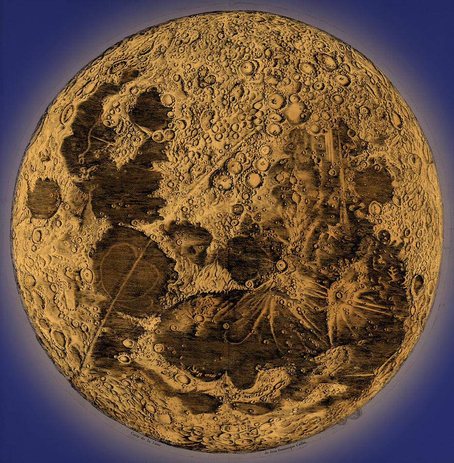 Cassinis Map Of The Moon Photograph by Science Source