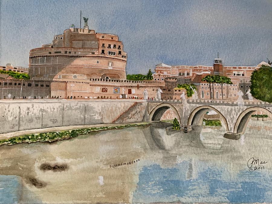 Watercolor Painting - Castel SantAngelo by Peggy M McAloon