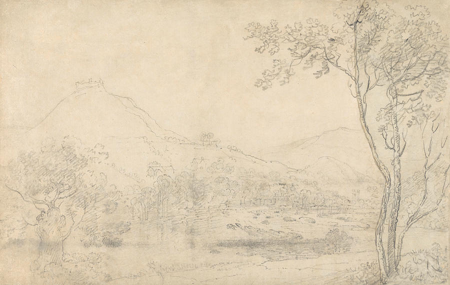 Castell Dinas Bran, Wales Drawing by Richard Wilson